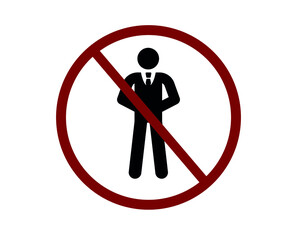 Poster - no bodyguard vector icon.  Editable stroke. Linear symbol for use on web and mobile apps, logo, Print media. Line illustration. Vector isolated on white  background