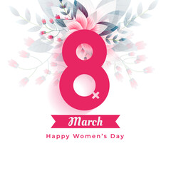  international womens day greeting flowers background