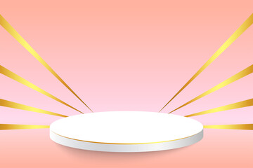 Wall Mural - golden podium platform background for product display