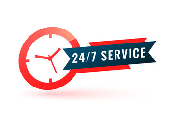 24 hours service assistance label with clock