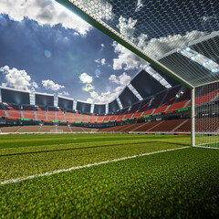 Wall Mural - Empty goals of soccer stadium