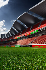 Wall Mural - Empty soccer stadium in the evening light