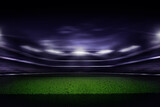 Fototapeta Sport - Empty soccer stadium at night background