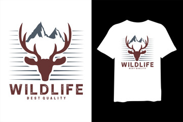 Wildlife, and forest outdoor adventure, and vintage t-shirt design and typography lettering, print, vector, illustration design.