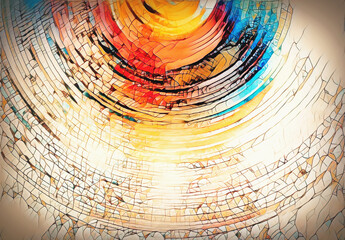 Aufkleber - Abstract background and color circle effect, color background.