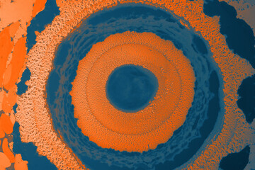 Poster - Closeup of orange and blue abstract oil painting - perfect for wallpapers