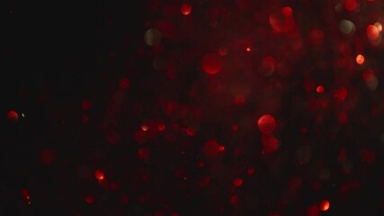 Poster - Red bokeh in black background Abstract.