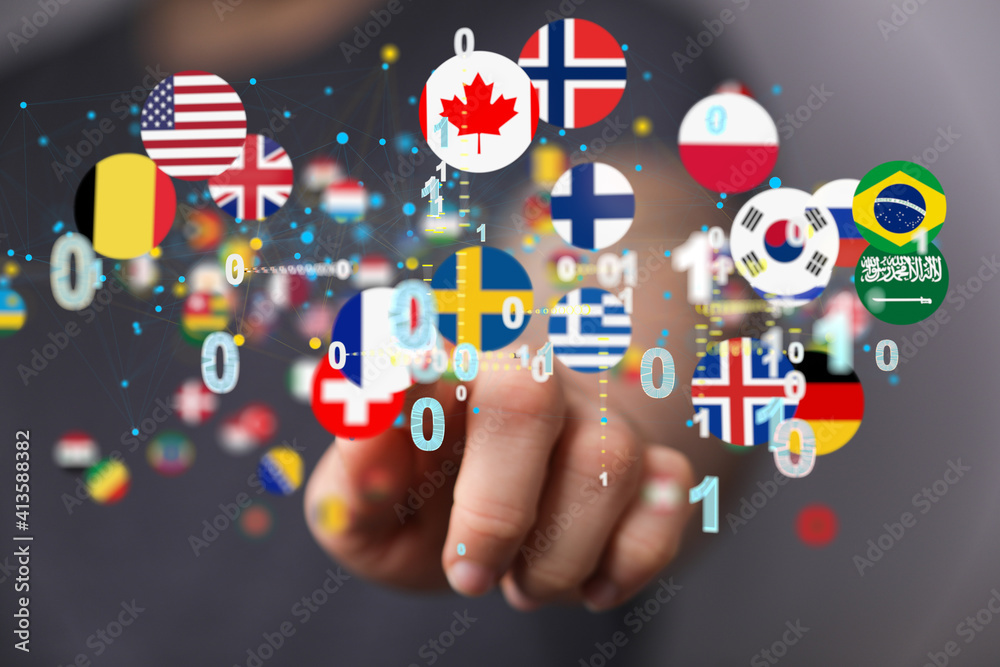 True World Map Flags World map with all states and their flags,3d render. の Stock フォト ...
