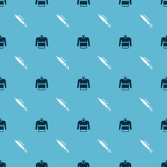 Poster - Set Sweater and Fountain pen nib on seamless pattern. Vector.