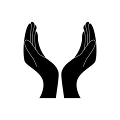 Support, peace, care hand gesture. Vector icon.