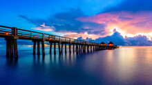 Golden Hour At Naples Pier, Florida, USA.