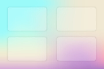 Poster - Abstract gradient background. Transparent frame in glass morphism style