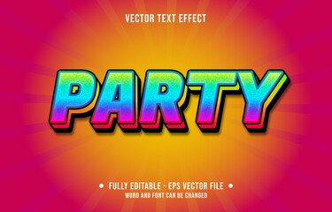 editable text effect - colorful party gradient color style