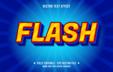 Wall Mural - Editable text effect - flash orange and blue gradient color style