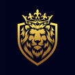 Luxury lion king logo image vector template