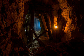 Abandoned tunnel in a gold mine in Serbia