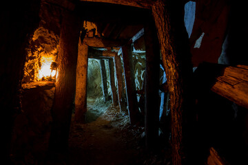 Abandoned tunnel in a gold mine in Serbia