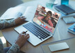 © vectorfusionart - Caucasian schoolgirl learning displayed on laptop screen during video call with female teacher