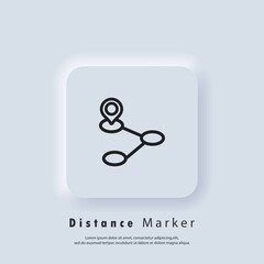 Poster - Travel navigation line icon. Track distance. Destination icon. Route location. Map Location.