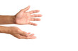 © jpjengs - Symbol empty hand holding isolated on the white background.