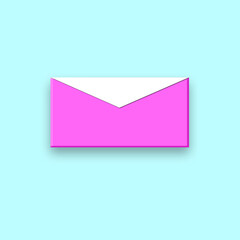 Poster - cute 3d letter envelope isolated on light blue background. 3d rendering