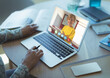 © vectorfusionart - Female teacher having a videocall with male student on laptop at home
