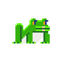 Poster - Frog character icon. Pixel art. 8-bit sprite. Sticker design. Isolated vector illustration. 