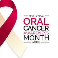 Vector Illustration On The Theme Of Oral Cancer Awareness Month Observed Each Year In April. These Cancers Are Diagnosed More Often Among People Over Age 50 Than Among Younger People.