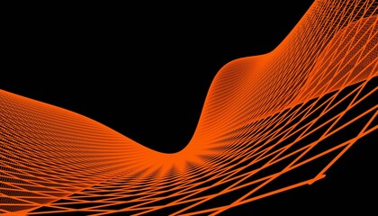 Poster - Abstract 3d mesh wave background. Futuristic technology style. Elegant background for business presentations.