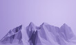 3D rendered low poly purple mountain.