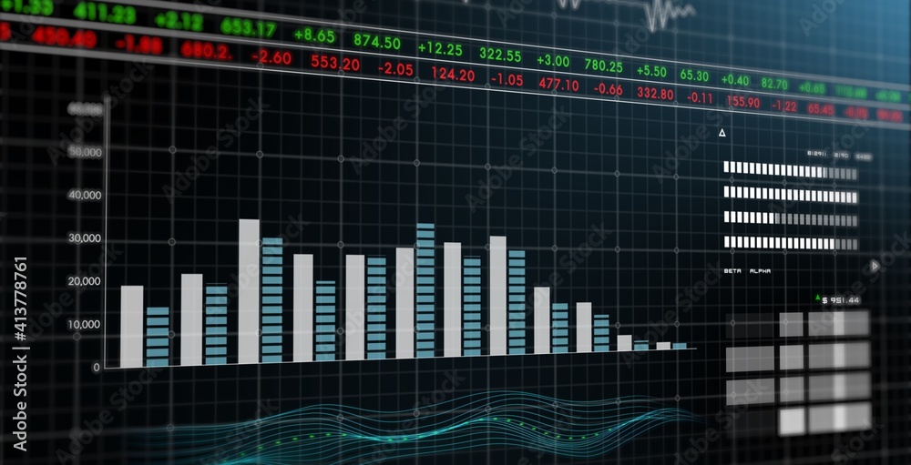 Futuristic finance investment graph chart, bar graph and stock exchange ...
