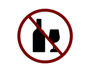 Poster - no alcohol vector icon.  Editable stroke. Linear symbol for use on web design and mobile apps, logo. Symbol illustration. Pixel vector graphics - Vector