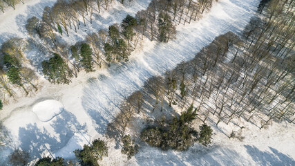 Poster - A beautiful golf course covered by snow