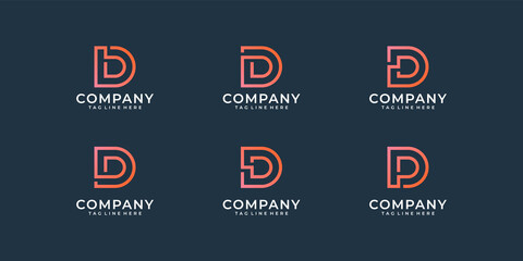 Wall Mural - Collection of letter d logo design inspiration template