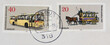 briefmarke stamp gestempelt used frankiert cancel vintage retro post letter mail brief kutsche bus fahrzeug standardautobus pferdeomnibus 1907 pferde horse carriage post letter mail brief