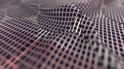 3d Abstract Pattern Backdrop Render in Pale Rose Metallic Color with Net Metal Texture