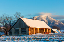 Traditional Barns In Turiec Region In Central Slovakia.