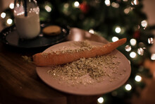 Carrots Milk And Reindeer Food Left Out For Santa At Christmas