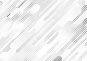 Wall Mural - abstract gradient white and gray rounded line pattern style of tech template. overlapping design wit