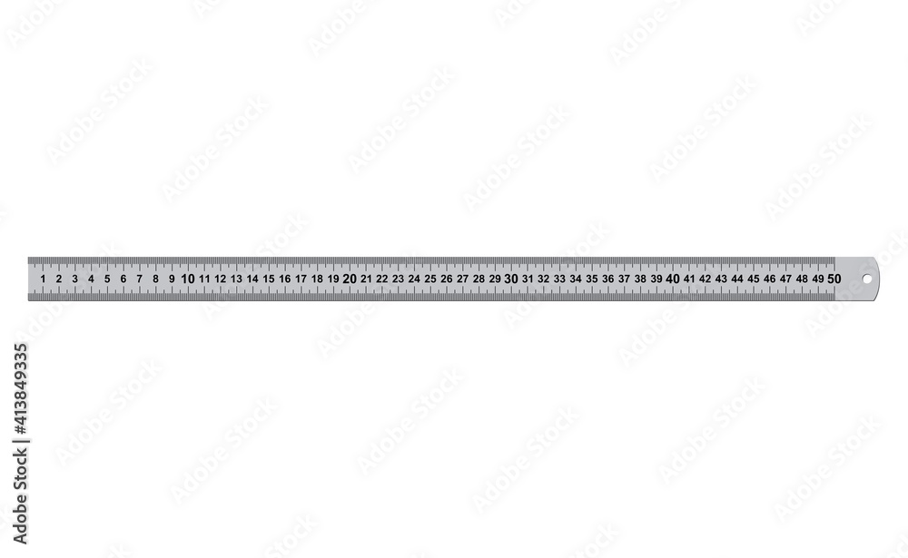 50 Cm Distance Ruler Image vectorielle Stock Metal rulers measuring tool 50 centimeters ...