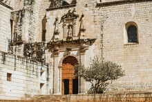 Large Wooden Entrance Gate Of Santo Domingo Church In Mexico