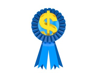 Poster - Dollar currency inside award ribbon