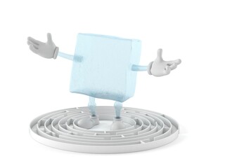 Sticker - Ice cube character inside maze