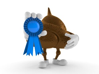 Canvas Print - Poop character with award ribbon