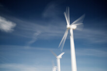 Windmills For Renewable Electric Production In Zaragoza Province, Spain.