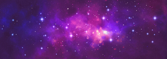 Wall Mural - vector cosmic watercolor illustration. colorful space background