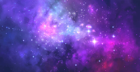vector cosmic watercolor illustration. colorful space background
