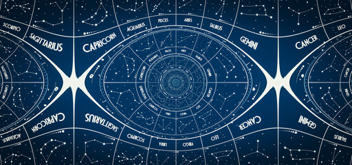 Leinwandbilder - Droste effect background. Abstract design for concepts related to astrology and fantasy.