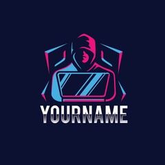 Hacker/programmer Concept logo design 