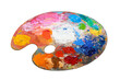 © Nataliia - Art studio class painting palette on  white background isolated cutout  close up